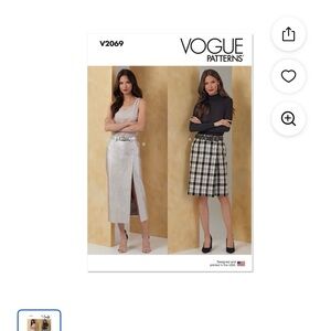 Vogue V2069 Size B5 Misses Skirts Sewing Pattern